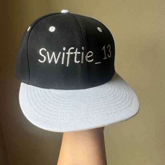 Black and White Cap with Swiftie_13 Embroidery - Taylor Swift Hat - Picture 3 of 7